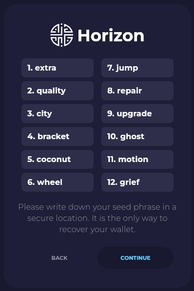 Save Seed Phrase